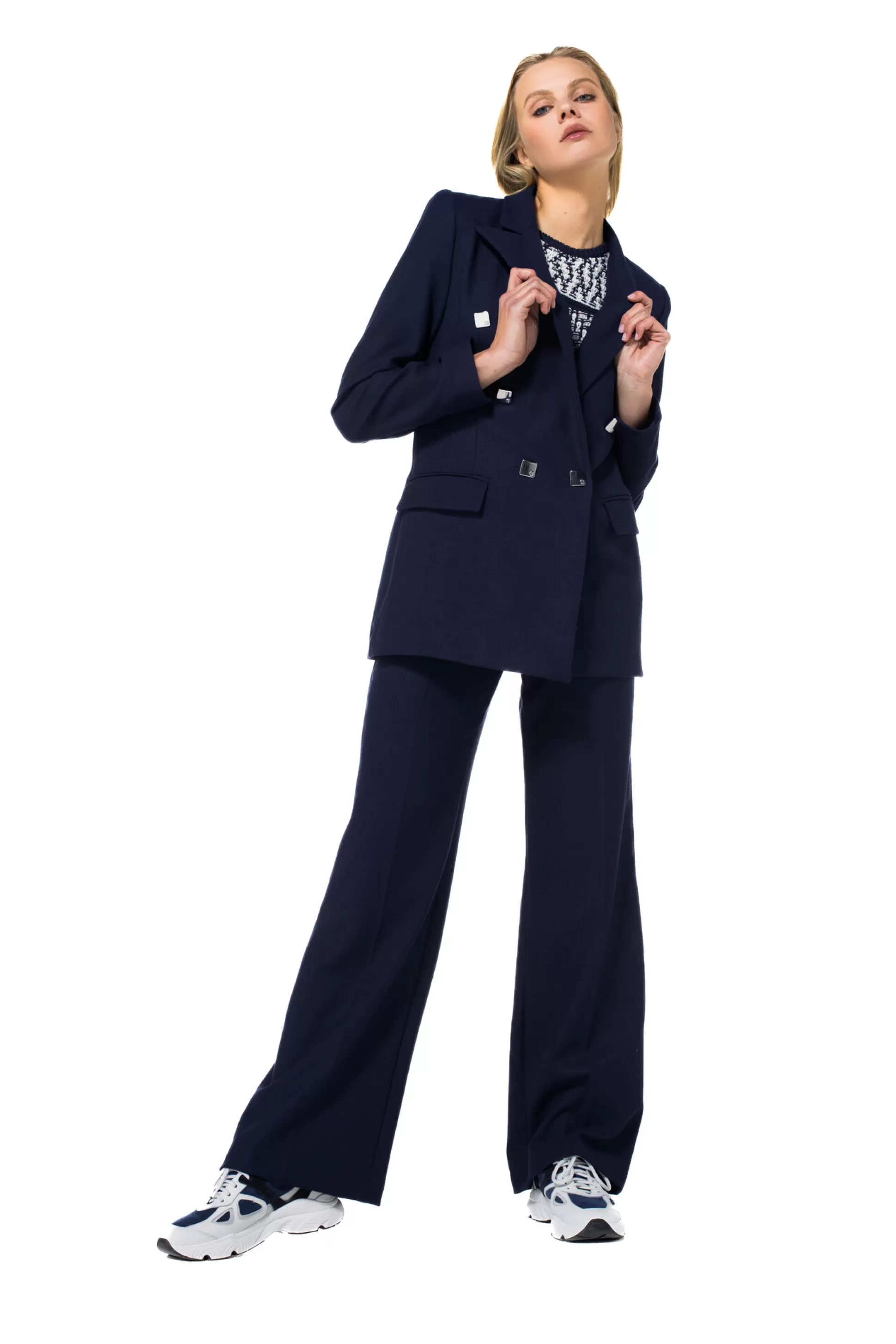 New 1523-21 / Comfortabele Citylook Broek, Recht Been, Normal Waist Vrouwen Broeken