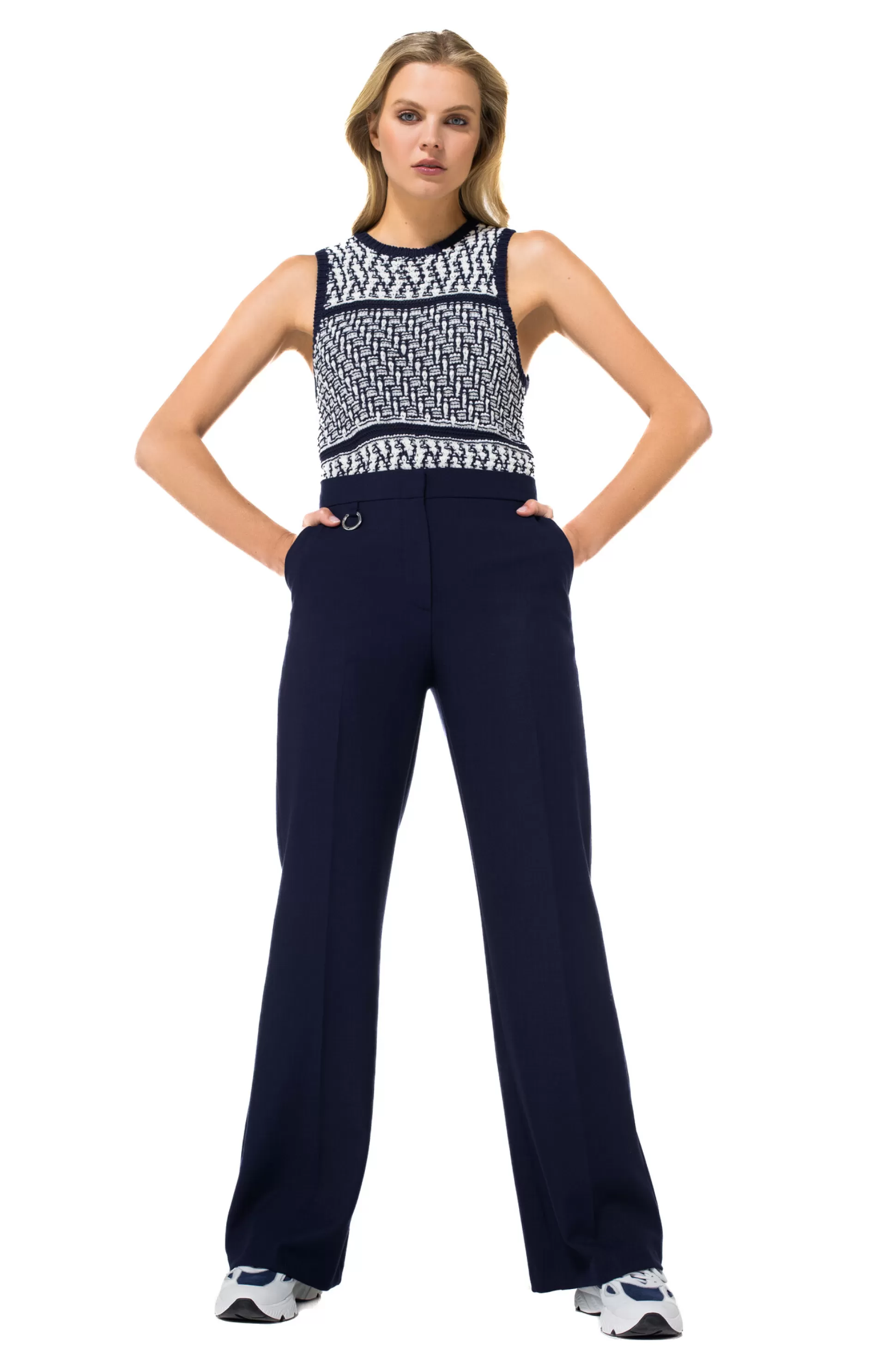 New 1523-21 / Comfortabele Citylook Broek, Recht Been, Normal Waist Vrouwen Broeken